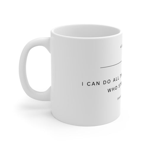 Inspirational Scripture Mug — "I Can Do All Things" Philippians 4:13 Coffee Cup